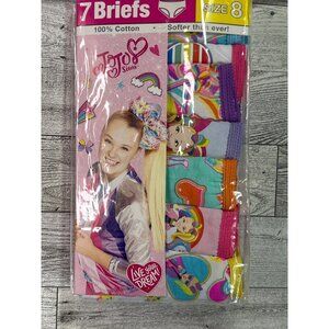 Jojo Siwa Girls 7 Briefs Pack Size‎ 8 100% Combed Cotton Colorful Prints